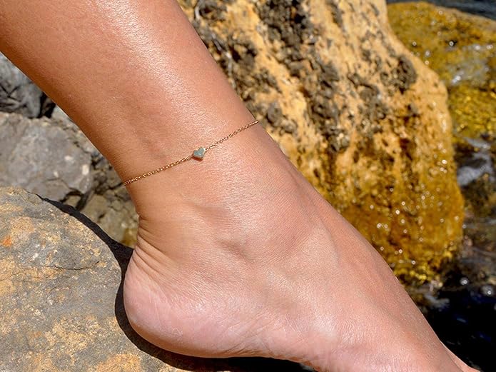 Starain 12Pcs Summer Beach Anklets for Women Waterproof Gold Silver Chain Ankle Bracelets Cute Women's Foot Anklet Set 7.9-10.5 inch Adjustable