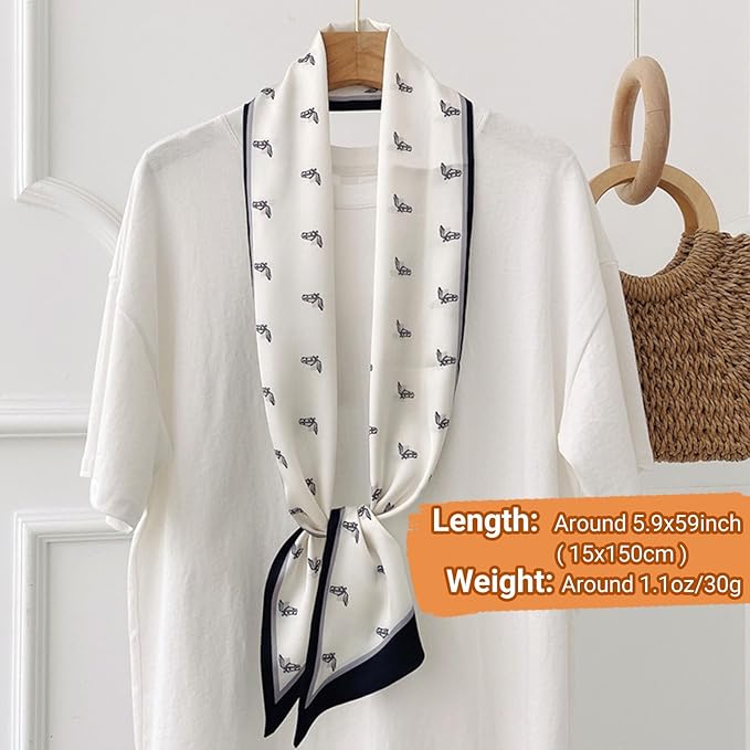 Dailyacc Hair Scarf for Women Fashion Silky Satin Headscarf Wrap Breathable Lightweight Neck Scarves For Handbag