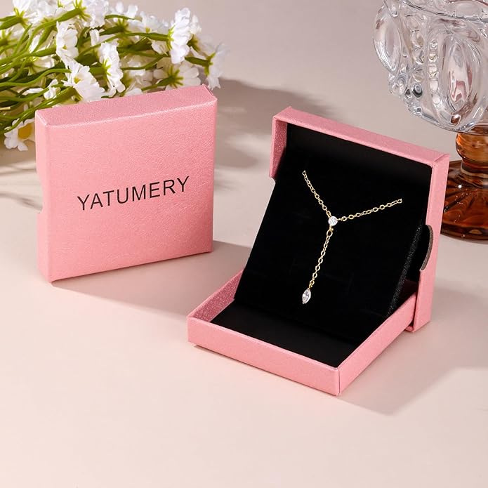 Cubic Zirconia Necklace, Dainty 14k Gold Plated Diamond Necklaces For Women Choker Necklace Simple Gold Plated CZ Jewelry Necklaces for Women Trendy Gifts