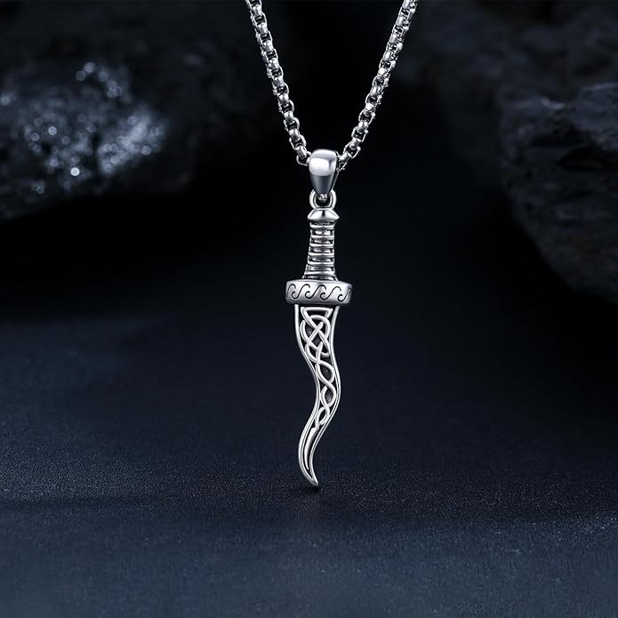 Suiknsn Arrowhead Necklace for Men Women 925 Sterling Silver Turquoise Malachite Celtic/Eye of Horus/Viking Arrow Pendant Amulet Jewelry Gifts Native American Necklace