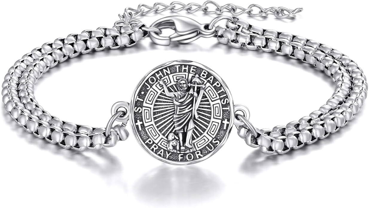 YFN Patron Saint Bracelet Sterling Silver Religious Protector Bracelet Jewelry Gift for Women Men