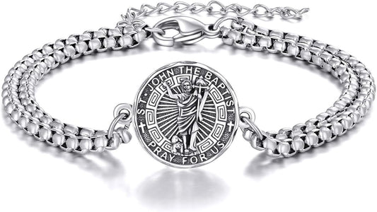 YFN Patron Saint Bracelet Sterling Silver Religious Protector Bracelet Jewelry Gift for Women Men