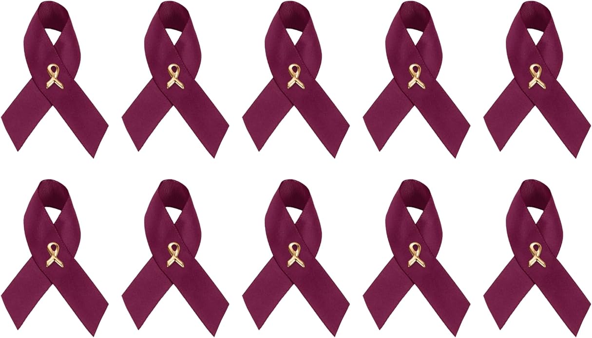 1/2/5/10/25/50/100pcs Satin Awareness Ribbon Pins (Pick your color), for Cancer & Disease Awareness, Bulk Quantities for Fundraising, Events, Gift Giving