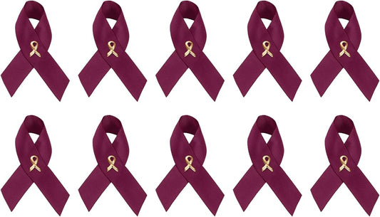 1/2/5/10/25/50/100pcs Satin Awareness Ribbon Pins (Pick your color), for Cancer & Disease Awareness, Bulk Quantities for Fundraising, Events, Gift Giving