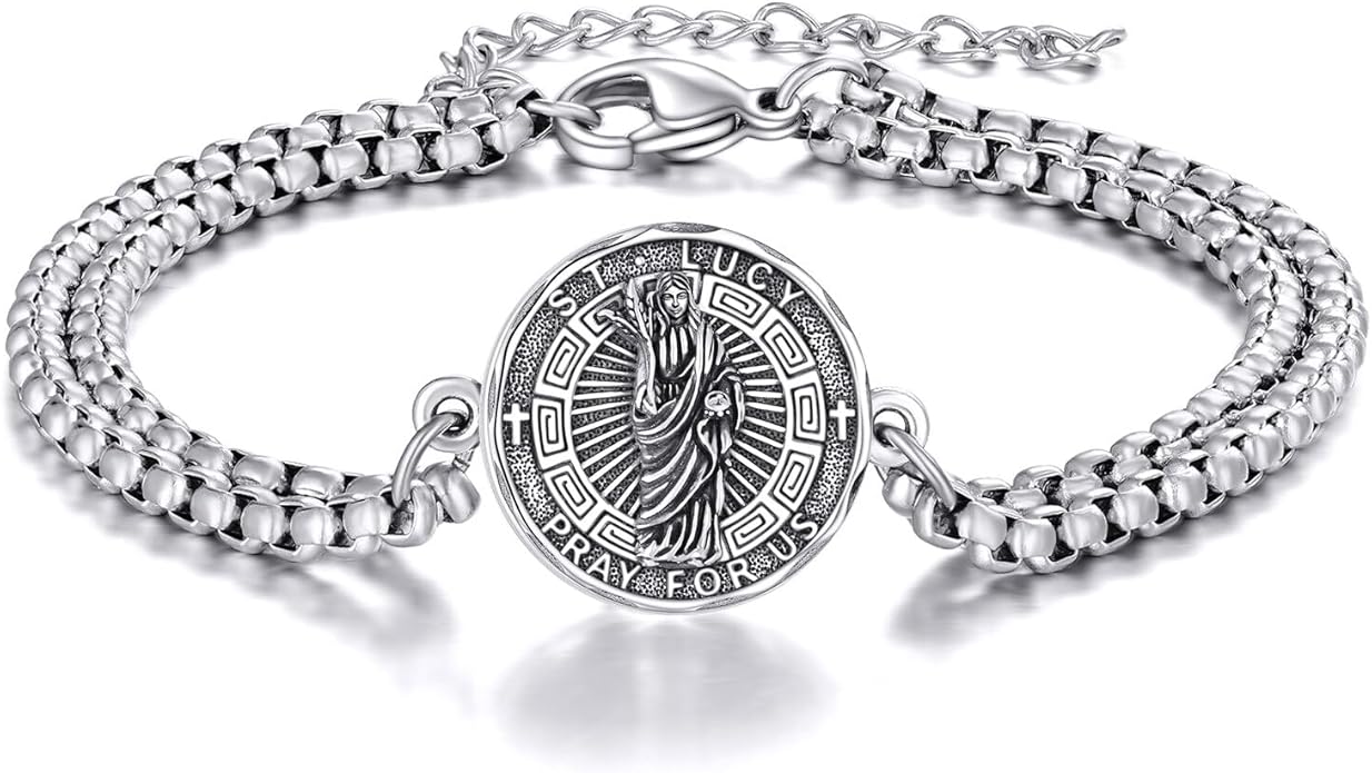 YFN Patron Saint Bracelet Sterling Silver Religious Protector Bracelet Jewelry Gift for Women Men