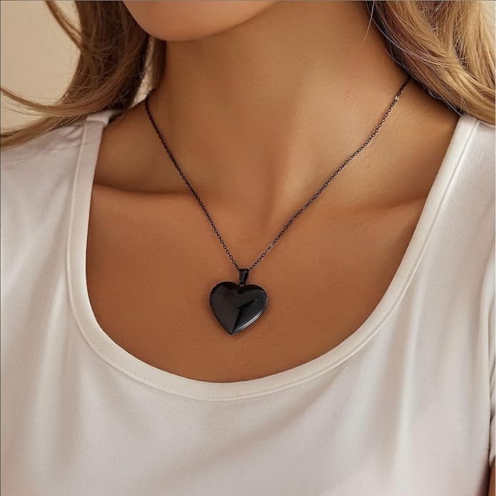 PHOCKSIN Personalized Locket Necklace for Women Photo Necklace with Customized Picture Birth Flower Birthstone New Years Gifts for Women