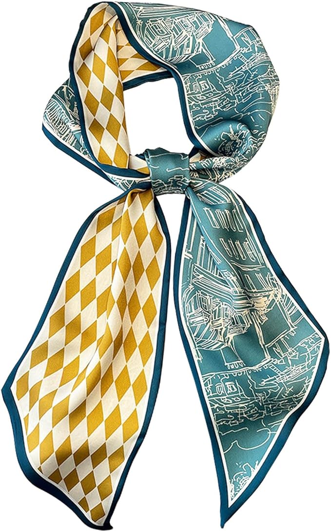 Dailyacc Hair Scarf for Women Fashion Silky Satin Headscarf Wrap Breathable Lightweight Neck Scarves For Handbag