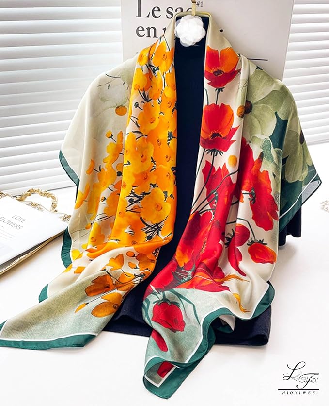 Hioyiwse Shawl Scarf For Women Lightweight Scarves Floral Pattern Formal Evening Dressesformal Shawl Summer Wraps