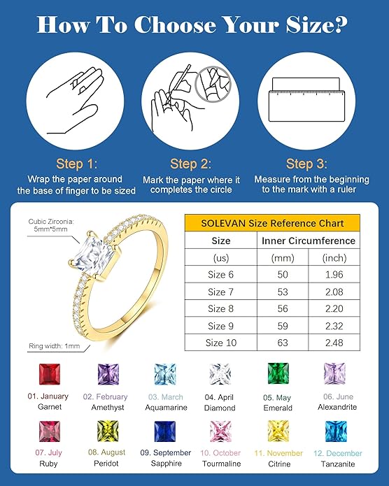 SOLEVAN Birthstone Gold Rings for Women Non Tarnish 14K Gold Plated Stackable Cubic Zirconia Thumb Rings Dainty Cute Emerald Eternity Band Pinky Ring Engagement Wedding Promise Rings Jewelry Gifts