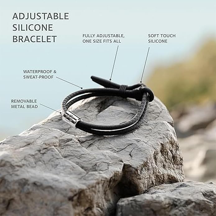 Rowdy Parrot The Driftwood FlexTech Adjustable Silicone Rope Bracelet: Waterproof, Sweatproof, Sunproof, Minimalist Surf, Golf Jewelry for Men - One Size Fits All