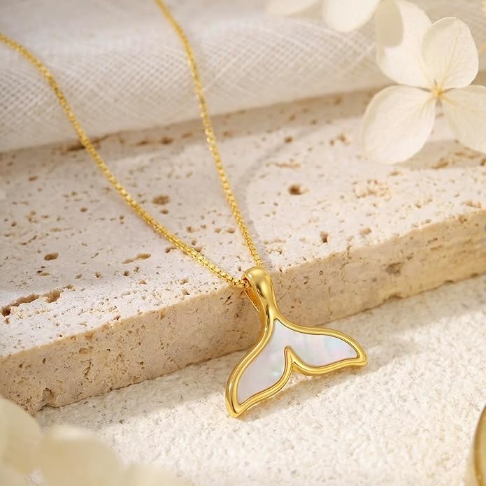 Lume Pick Mother of Pearl & Tiger Eye Copper Gold Plated Necklace,Birthday Gifts for Women, Fashion Jewelry, Minimalist Retro Bohemian Cute Styles