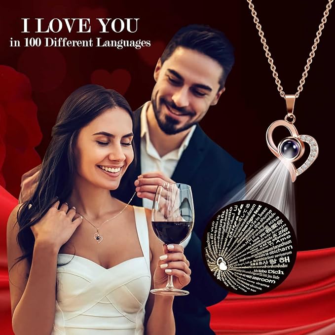 ADDWel Rose Gifts for Women Birthday Christmas - Preserved Real Roses Forever Red Flowers with I Love You in 100 Languages Necklace and Cute Moss Bear for Girlfriend Wife Mom Grandma
