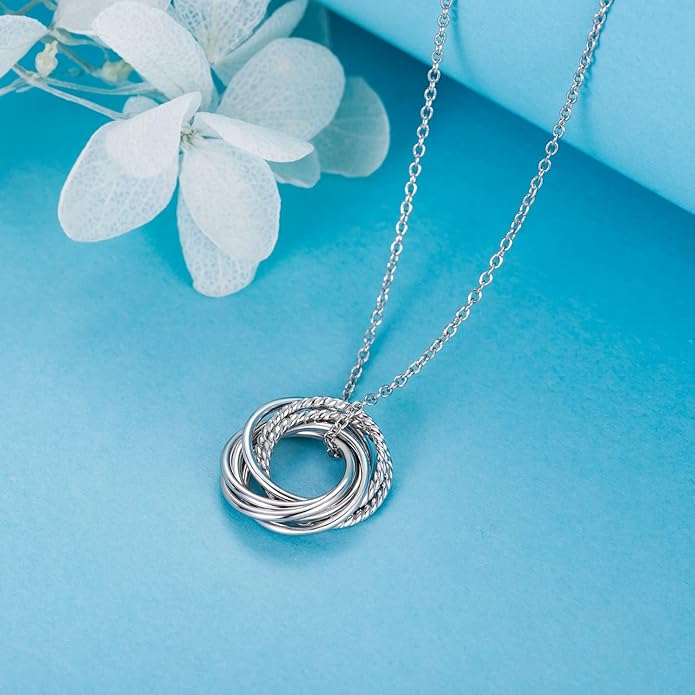 Birthday Gifts for Women Sterling Silver 30th 40th 50th 60th 70th 80th 90th Birthday Necklace For Her 3 4 5 6 7 8 9 Decade Jewelry 30 40 50 60 70 80 90 Years Old