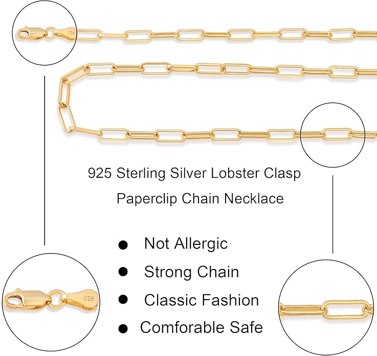 925 Sterling Silver Singapore Chain Lobster Clasp Paperclip Necklace for Women Sparkling Chain 2mm2.5mm3mm4mm5mm Gifts for Her