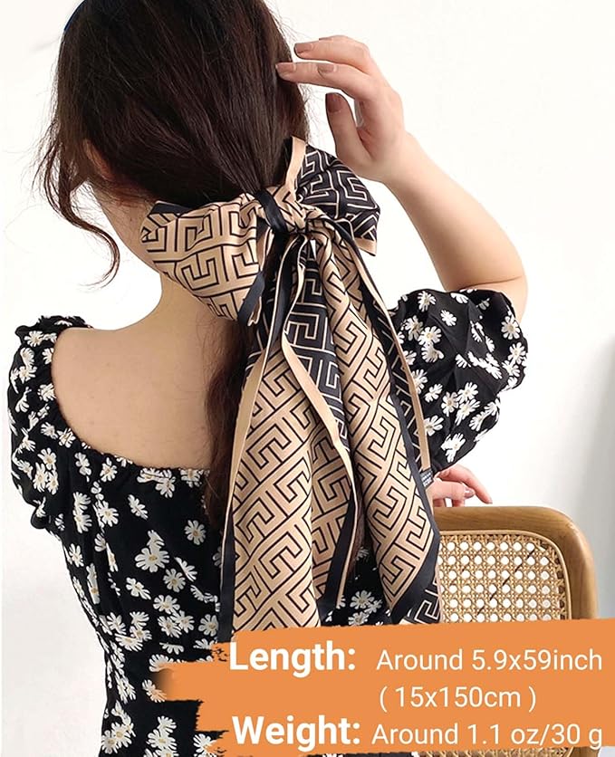 Dailyacc Hair Scarf for Women Fashion Silky Satin Headscarf Wrap Breathable Lightweight Neck Scarves For Handbag