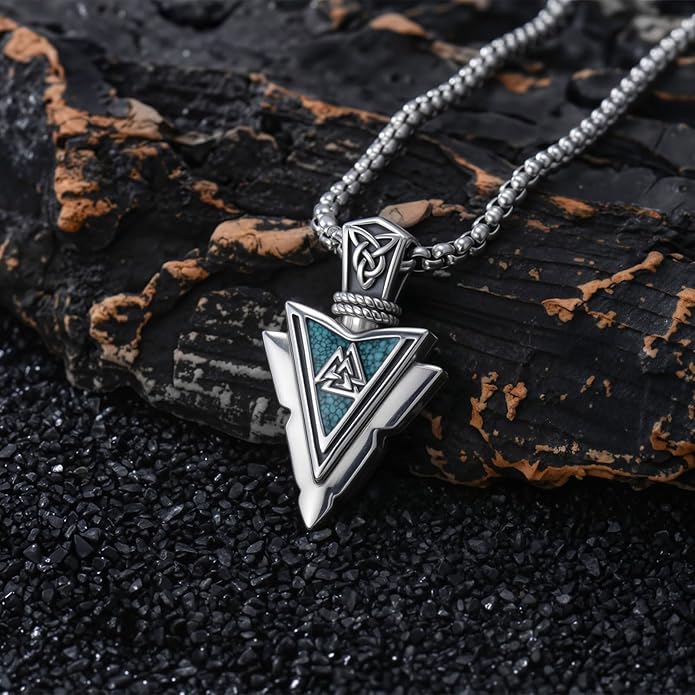 YYmqmq Arrowhead Necklace 925 Sterling Silver Arrow Pendant Necklace Jewelry Gifts for Men Women