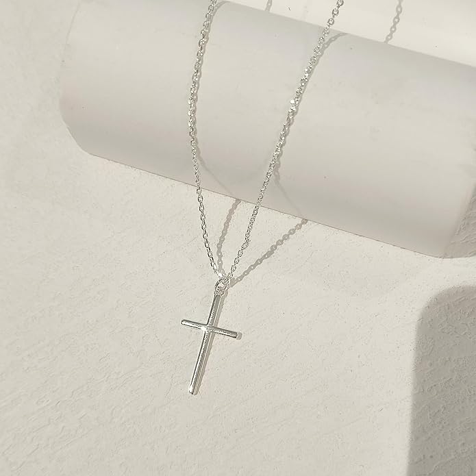 Partm Gold Cross Necklace for Women 14K Plated Dainty Pendant Cross Chain Faith Crucifix Choker Baptism Necklace for Women Trendy Religious Jewelry Hypoallergenic