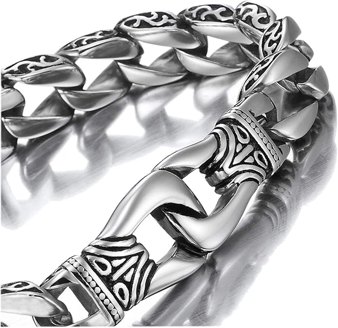 Men’s Link Bracelet Collection – Stainless Steel, Black & Silver Variations, Bracelet & Necklace Sets, 8.3–9" Length, Gift Ready