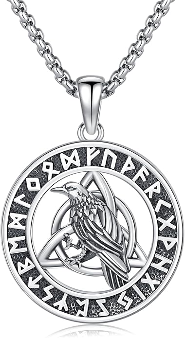 Taioiat viking Pendant Necklace for Men Nordic Celtic 925 Sterling Silver Vintage Mjolnir Jewelry Norse Vikings Gift for Women