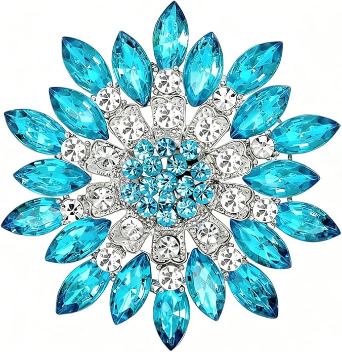 Rhinestone Sunflower Brooch for Women Sparkling Cubic Zirconia Flower Brooch Pin Elegant Large Crystal Floral Lapel Pin Dainty Clothing Hat Bag Accessories Christmas Wedding Bridal Birthday Jewelry