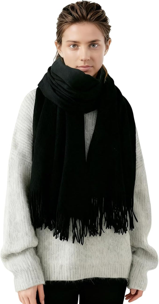 Temminc Winter Scarf for Women - Soft Warm Pashmina Shawl Wrap, Lightweight Fashion Blanket Travel Shawl, Solid Color Scarf
