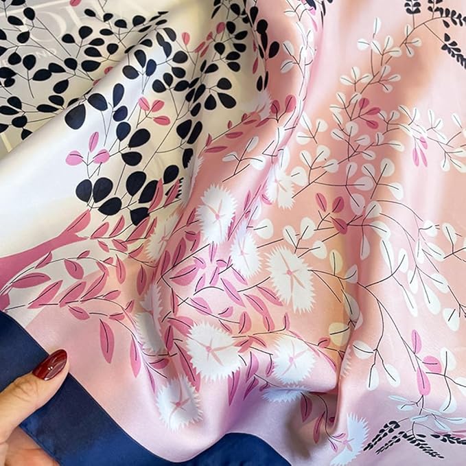 Clysoru Silk Scarf For Women Hair Scarves Lightweight Satin Elegant Shawl Wraps Bufanda Mujer Fashion Accessories 70.8"X35.4"