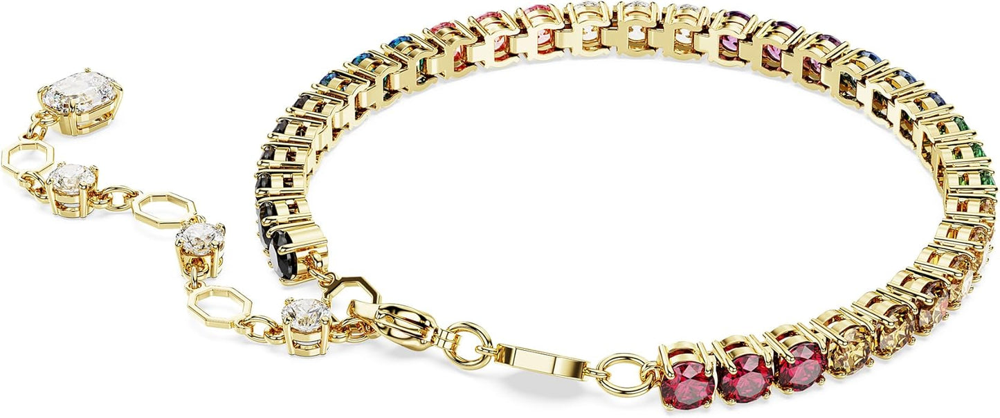 Swarovski Matrix Hoop Earrings, Bracelet, Tack Pin, Multicolored Crystals, Gold-Tone Finish