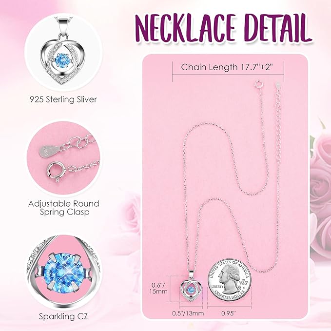 ADDWel Preserved Rose Gifts for Her, Forever Real Purple Flowers with Sterling Silver Necklace for Wife Girlfriend Mom on Birthday Anniversary