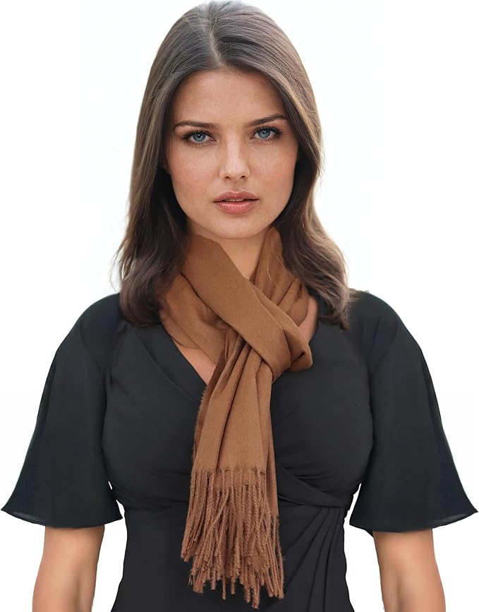 Ocomfly 100% Pashmina Scarf for Women - Premium Womens Scarves - Gift Boxed - Shawls or Wraps - Ultra Soft and Warm