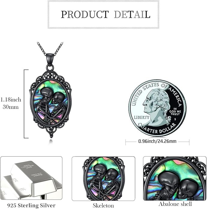 KoyeKei Sterling Silver Halloween Necklace Gothic Jewelry Gifts for Women Men