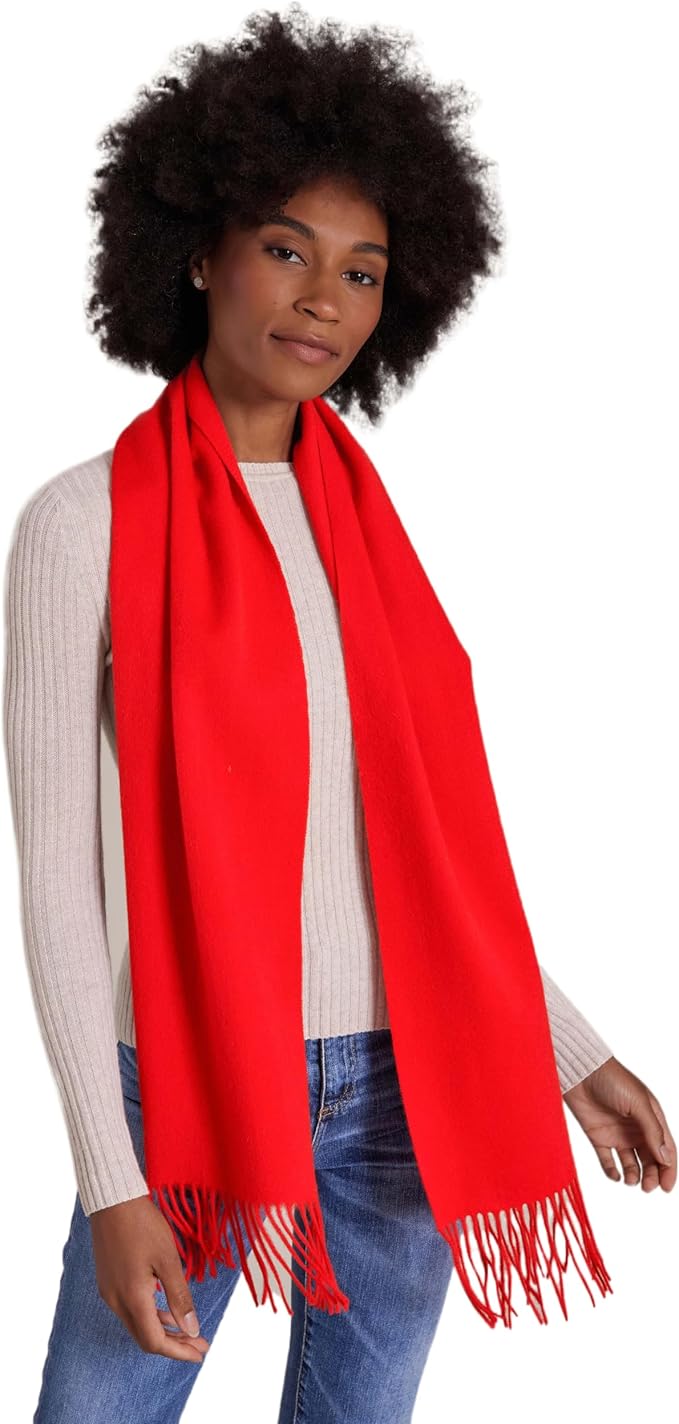 Alashan Cashmere Ultra-Fine Merino Wool and Cashmere Blend Woven Scarf -Luxe fabric-Lightweight- 72" x 12"