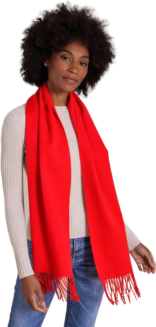 Alashan Cashmere Ultra-Fine Merino Wool and Cashmere Blend Woven Scarf -Luxe fabric-Lightweight- 72" x 12"