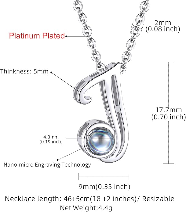 Custom4U Personalized Initial Picture Necklace for Women, Projection Necklace with Picture Inside, Gold/Silver Letter Pendant Necklace, Custom Photo Gifts for Mom Wife Birthday Valentines