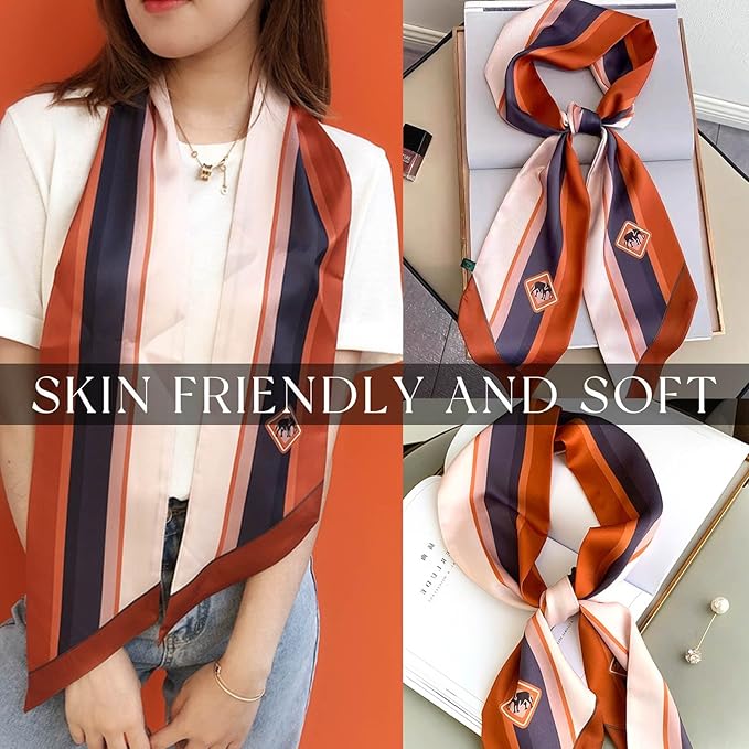 Dailyacc Hair Scarf for Women Fashion Silky Satin Headscarf Wrap Breathable Lightweight Neck Scarves For Handbag