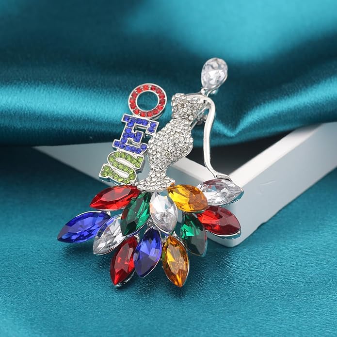 Order of The Eastern Star Gift for Women Rhinestone OES Brooch Pin OES Gift Greek Sorority Gift Paraphernalia Jewelry OES Symbol Jewelry