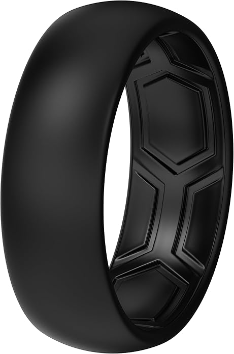 ThunderFit Silicone Rings for Him and Her, Rubber Wedding Engagement Bands Unisex, 1.8mm Thick in 4mm & 8mm Widths