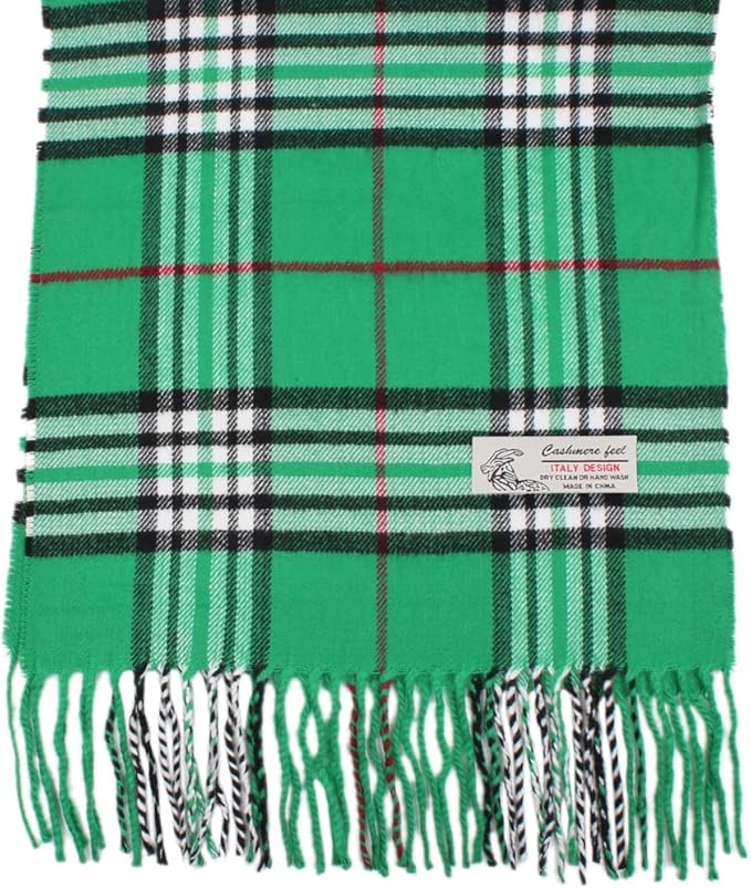 TZ Promise Tartan Plaid Cashmere Feel Classic Soft Luxurious Winter Scarf For Men Women