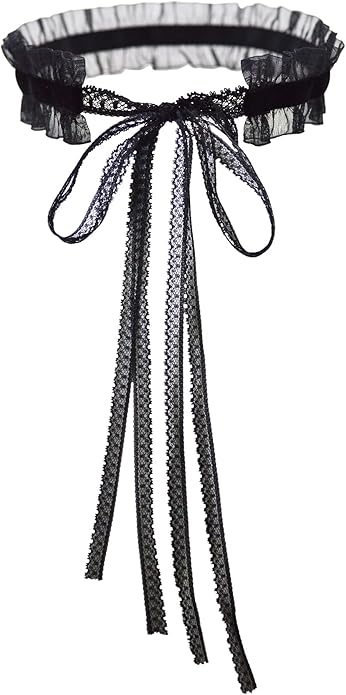 MOMOCAT Lace Choker Necklace for Women Bridal 90s Gothic Tatoo Choker Collar Kawaii Chocker Necklace Flower Ribbon Lolita Accessories