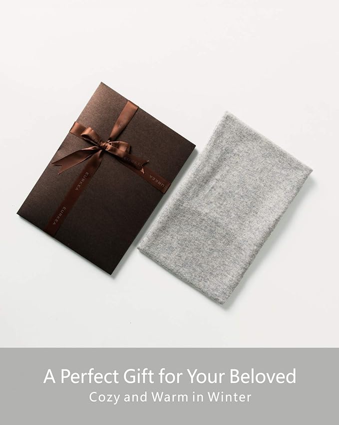 EURKEA 100% Cashmere Winter Scarf in Solid Colors with Gift Box for Women, Warm & Soft & Lightweight, Gift Ready