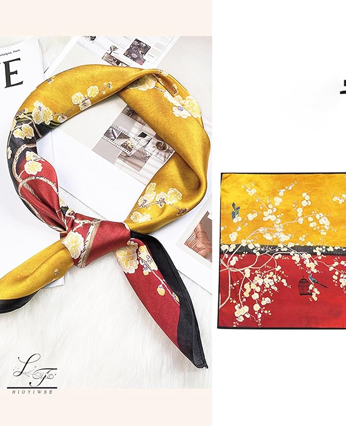 Hioyiwse Satin Bandanas Head Scarf For Women Hair Scarves Accessories Lightweight Fashion Wrap Neck Silk Sleeping Headscarf