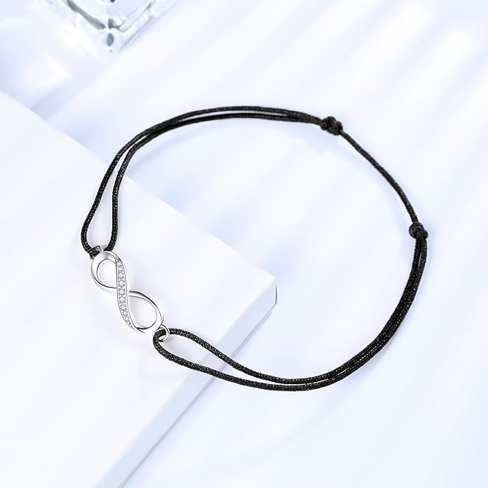 Infinity Anklet for Women Ladies ZENI Soft Skin-friendly Rope Ankle Bracelets Handmade 34cm Adjustable Love Friendship Summer Bracelet Gifts for Women
