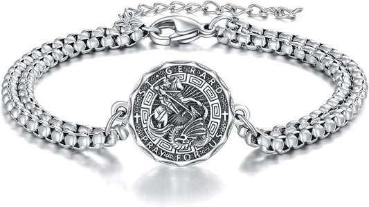 YFN Patron Saint Bracelet Sterling Silver Religious Protector Bracelet Jewelry Gift for Women Men