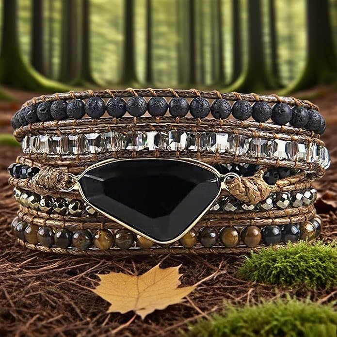 ZOSOJONA Boho Handmade Natural Stone Wrap Bracelets Turquoises Crystal Beads Bracelet Jewelry