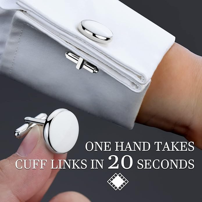 HAWSON Men’s Cufflinks and Tuxedo Studs Set with Gift Box; Men’s Jewelry or Accessories Suitable for Black Suit White Shirts Vest and Red Bow tie on Wedding or Anniversary and Birthday