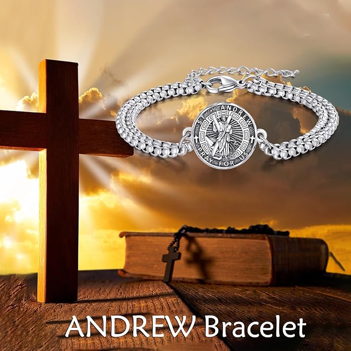YFN Patron Saint Bracelet Sterling Silver Religious Protector Bracelet Jewelry Gift for Women Men