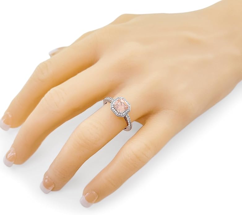 NANA Jewels Sterling Silver Engagement Rings for Women - Choose Simulated Morganite, Citrine, Aquamarine & More