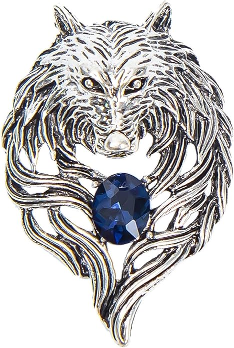 HETICA Vintage Animal Dragon Skull Wolf Crown Lion Brooch for Men Women Suit Tie Dress Lapel Pin Fashion Jewelry