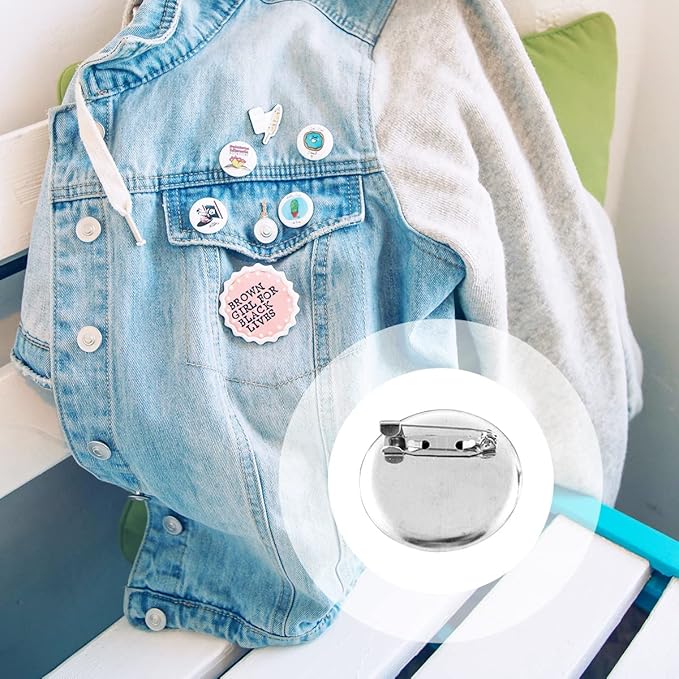 100 Pcs Bar Pins - Silver Brooch Clasp Pins for Badges, DIY Craft, Sewing, Baby Shower, Wedding Name Tags (20mm)