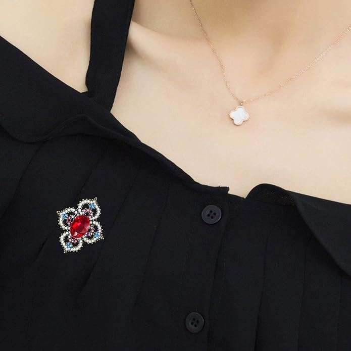 Brooch Pins for Women Girls Fashion Flower Crystal Rhinestone Pearl Jewelry