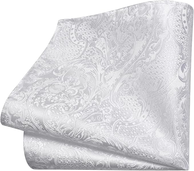 GUSLESON 8cm Paisley Tie Set for Men Necktie Lapel Pin Pocket Square Cufflinks Set for Men